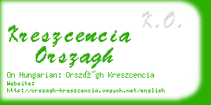 kreszcencia orszagh business card